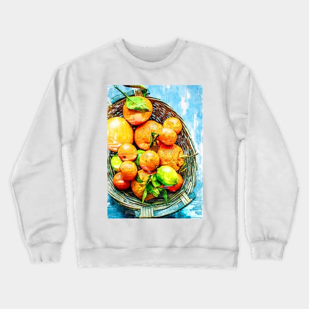 Basket of Oranges & Mandarin -  For Fruit Lovers. Crewneck Sweatshirt by ColortrixArt